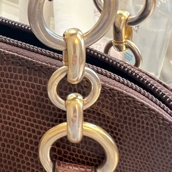 Saks Fifth Avenue Vintage Dark Brown Calfskin and Brass Bucket Bag - Picture 11 of 16